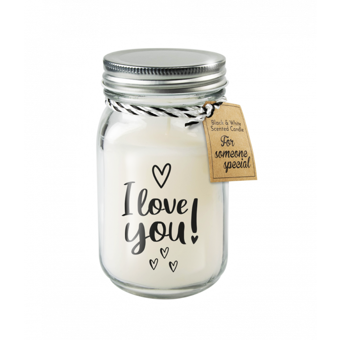 Black & White scented candles - I love you