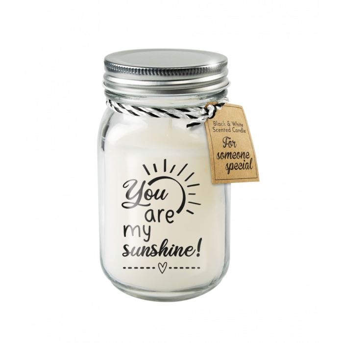 Black & White scented candles - You are my sunshine