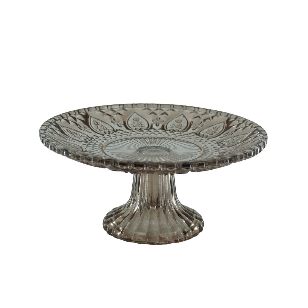 Cake Plate - Glass - Brown - 22,5x8cm