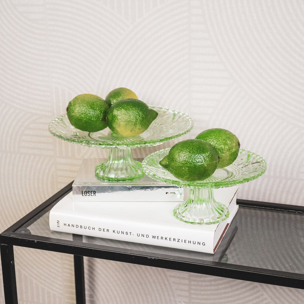 Cake Plate - Glass - Green - 22,5x8cm