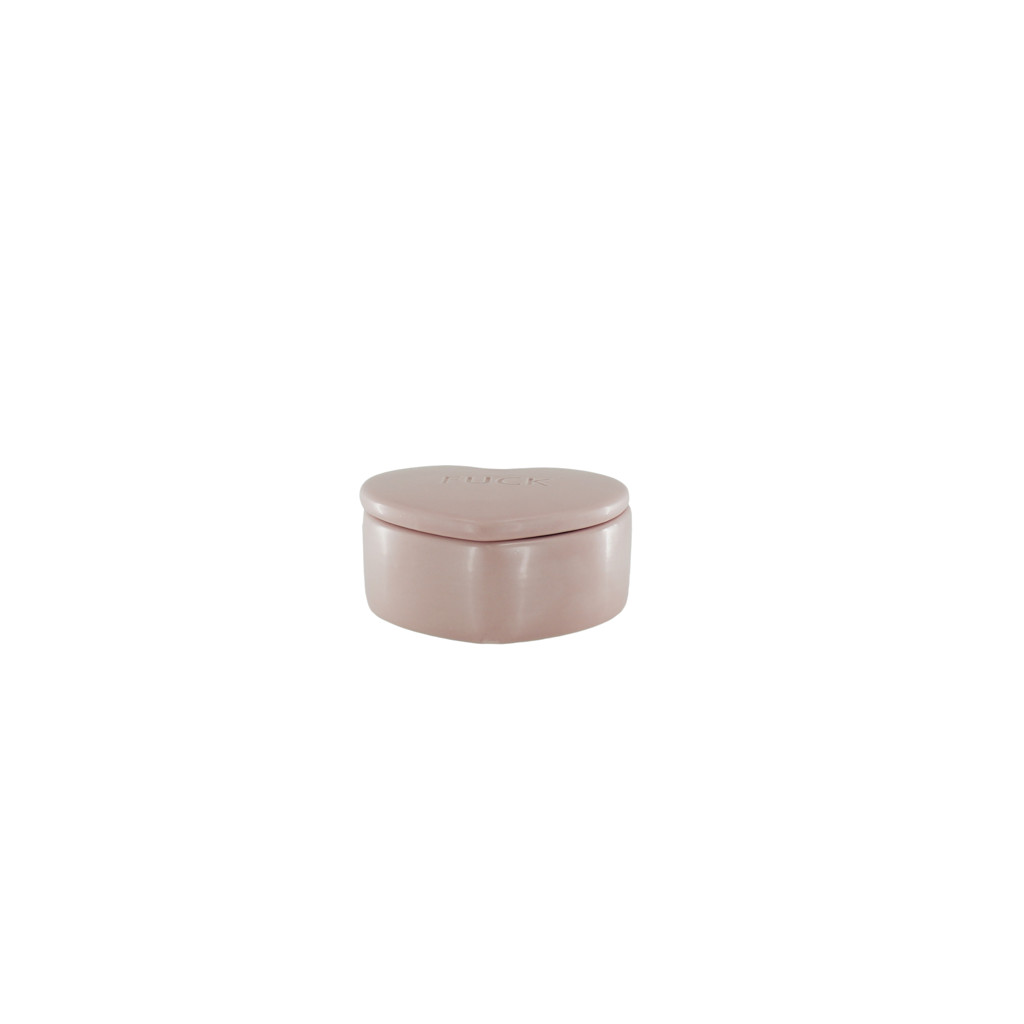 Deco Jar- Candy Heart 'FUCK- Light Pink- 12x11,5x6cm