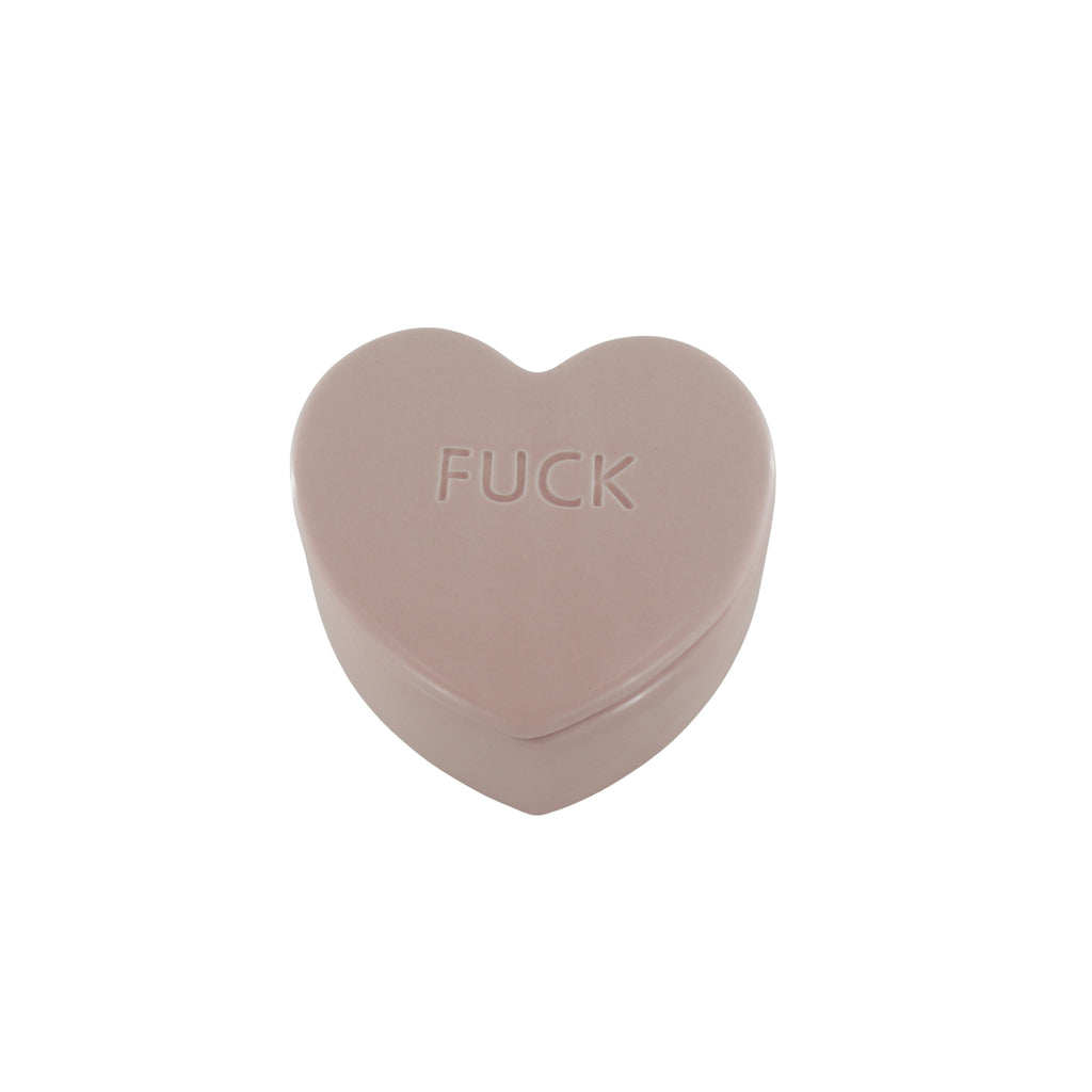 Deco Jar- Candy Heart 'FUCK- Light Pink- 12x11,5x6cm