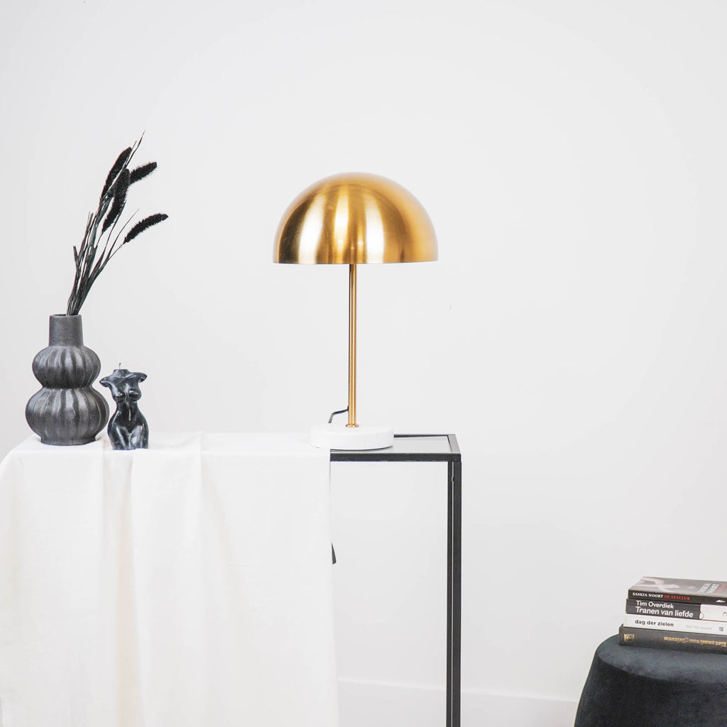 Housevitamin Mushroom Table Lamp- Metal/Marble