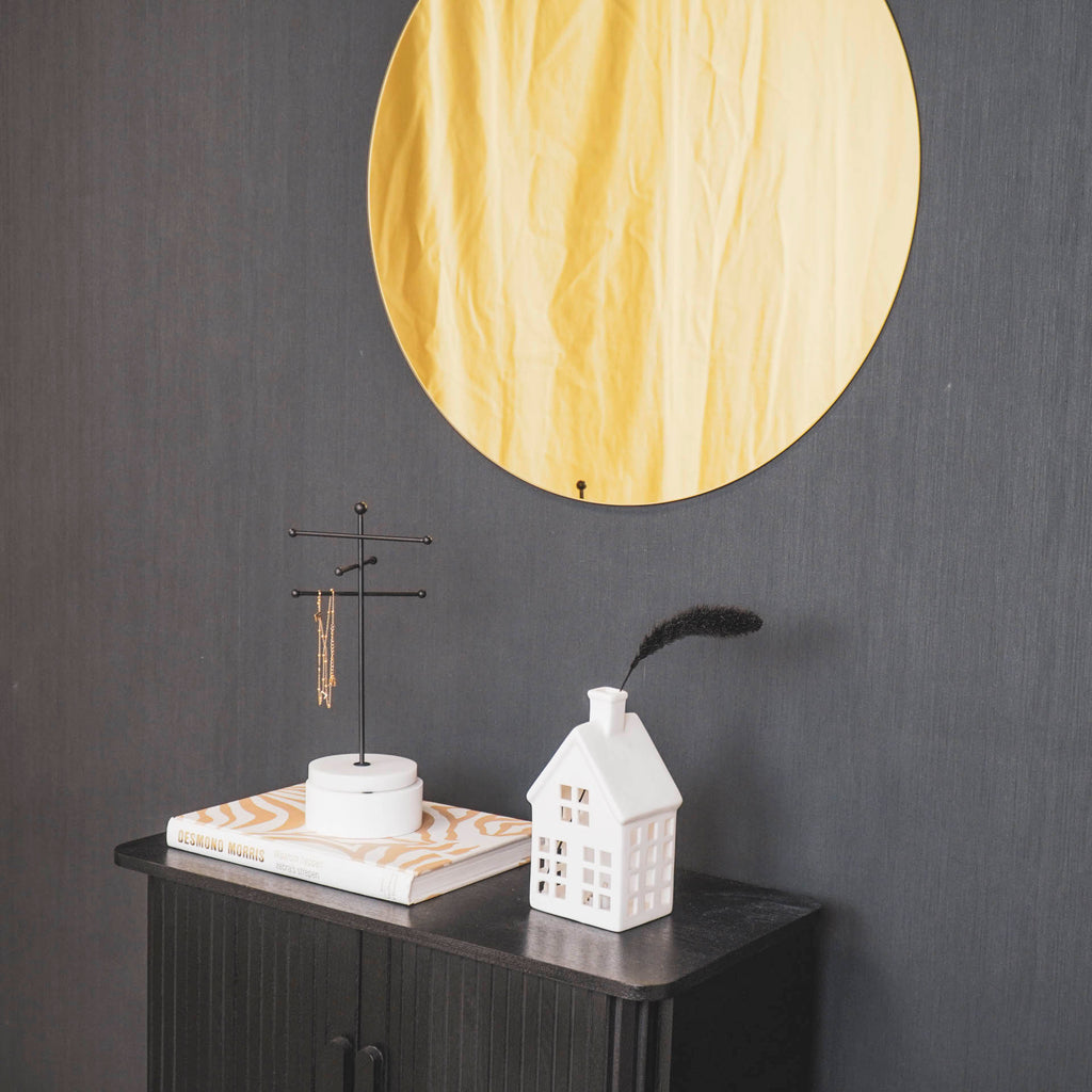 Housevitamin Round Mirror - Golden Glass - 40x1x40cm