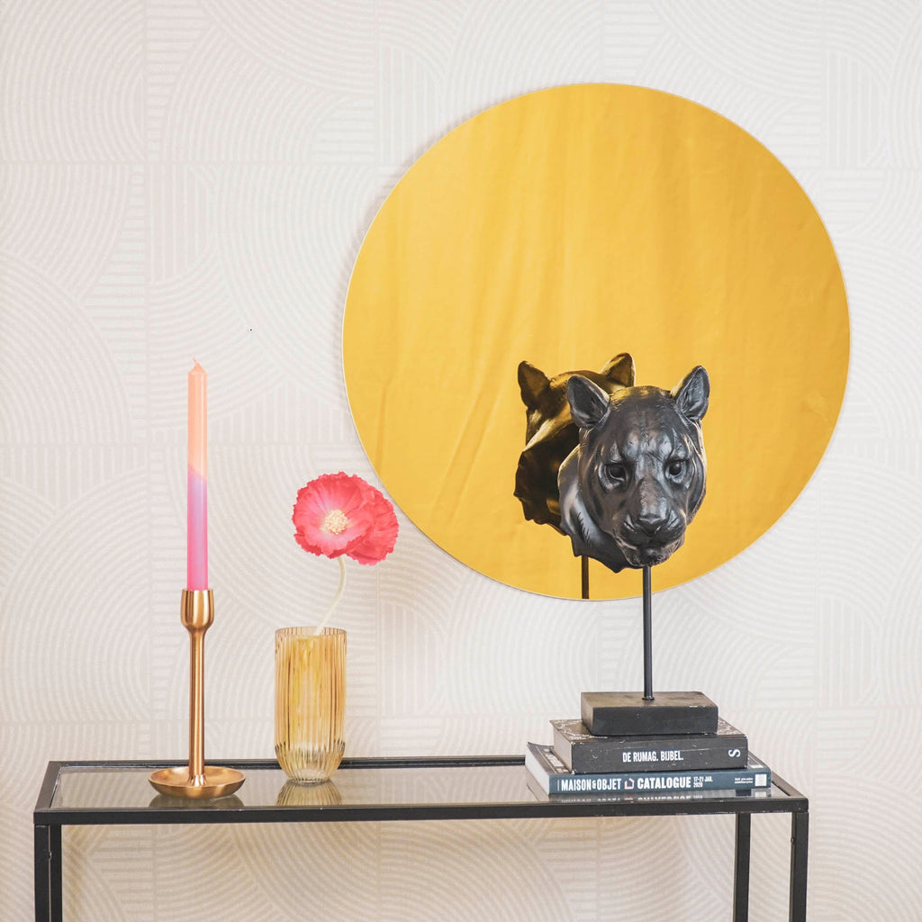 Housevitamin Round Mirror - Golden Glass - 40x1x40cm