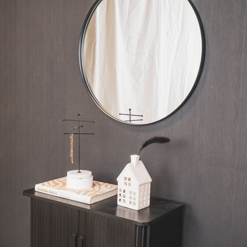 Housevitamin Round Mirror - Metal - Black- 60x3x60cm
