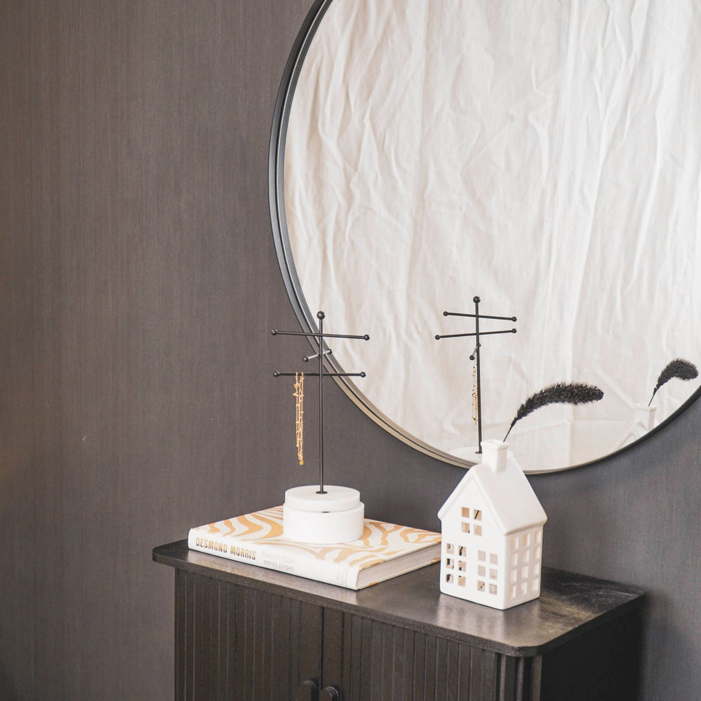 Housevitamin Round Mirror - Metal - Black- 80x3x80cm