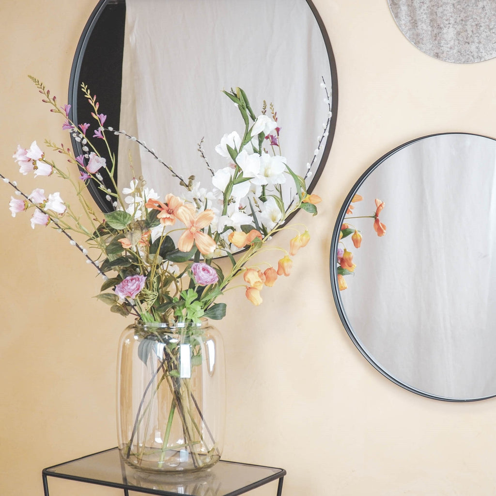 Housevitamin Round Mirror - Metal - Black- 80x3x80cm