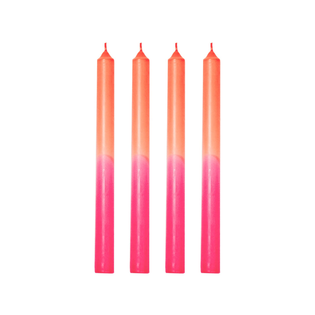 HV Dipdye 4 candles - Orange/Pink - 25,8x9,5x2,5cm