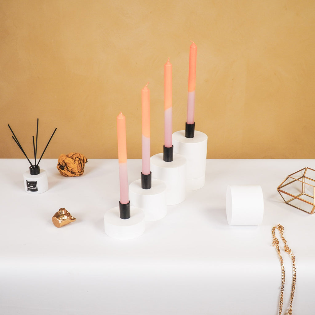 HV Dipdye 4 candles - Orange/Pink - 25,8x9,5x2,5cm