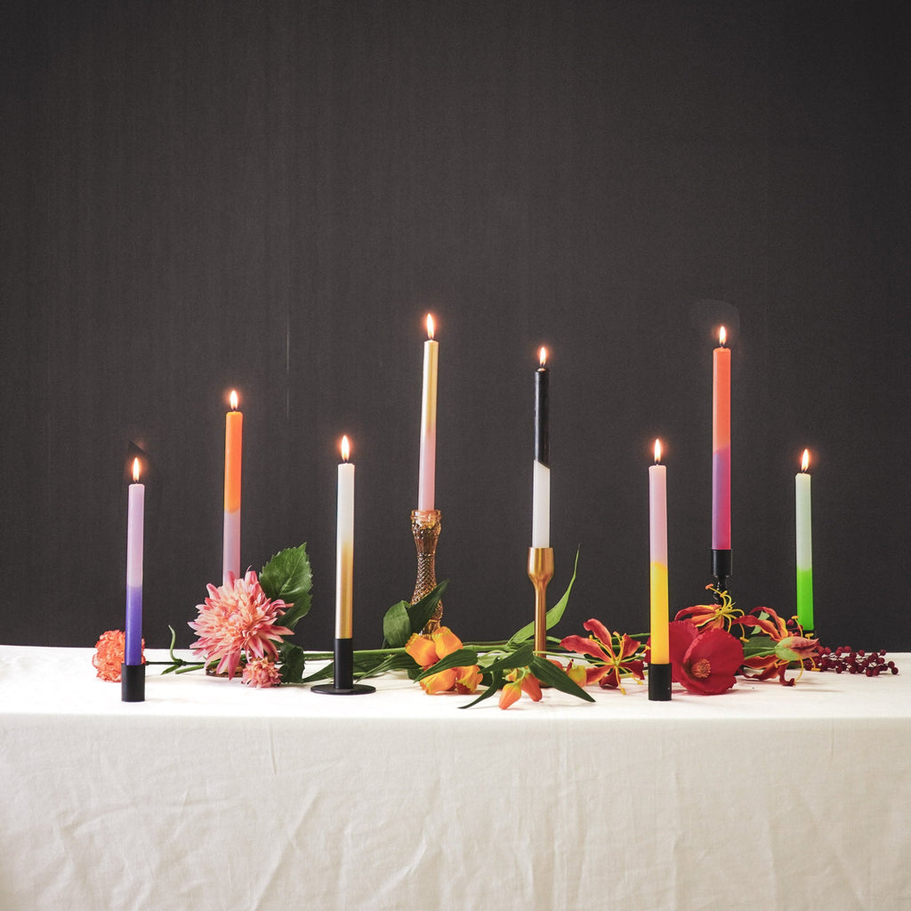 HV Dipdye 4 candles - Orange/Pink - 25,8x9,5x2,5cm