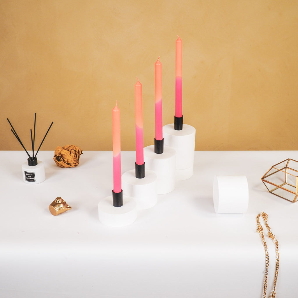 HV Dipdye 4 candles - Orange/Pink - 25,8x9,5x2,5cm
