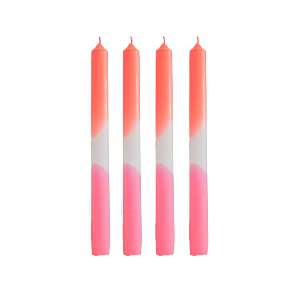HV Dipdye 4 candles - Orange/Pink - 25,8x9,5x2,5cm