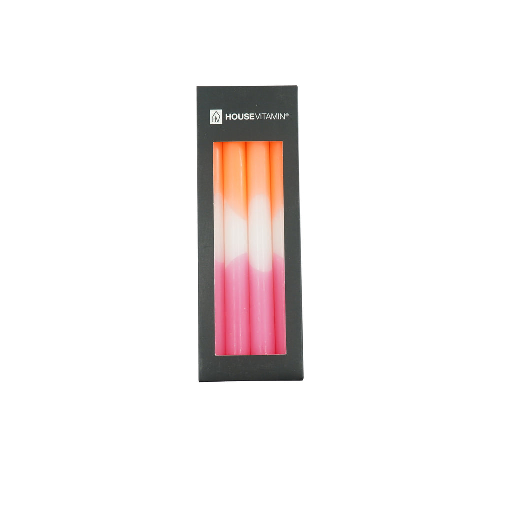 HV Dipdye 4 candles - Orange/Pink - 25,8x9,5x2,5cm