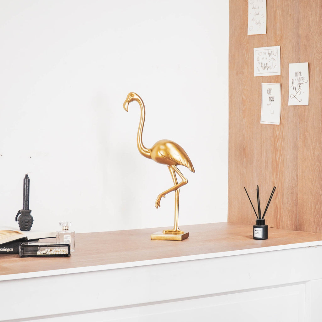 HV Flamingo- Gold- 16.5x10x39 cm
