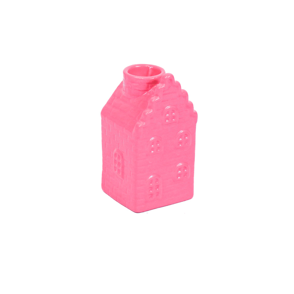 HV House Candle holder - Neon Pink - 6x6x11cm