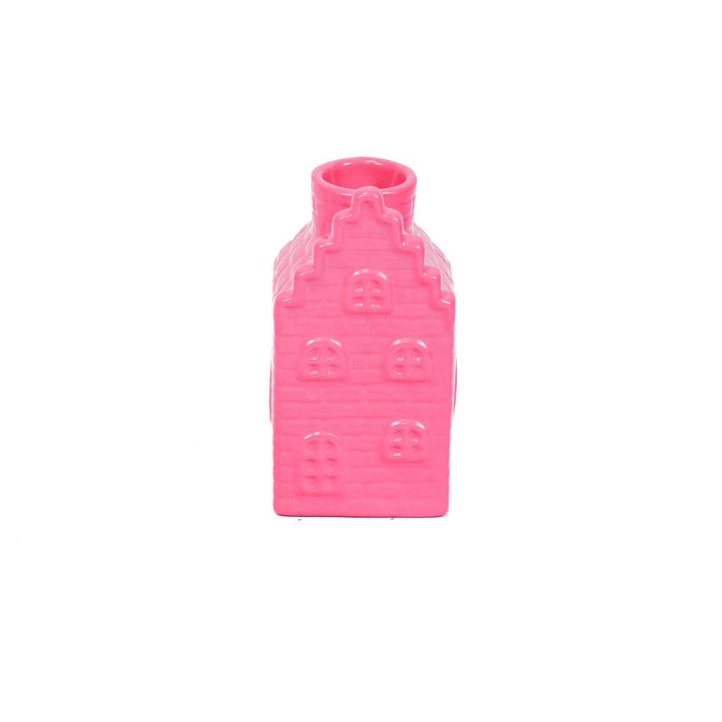 HV House Candle holder - Neon Pink - 6x6x11cm