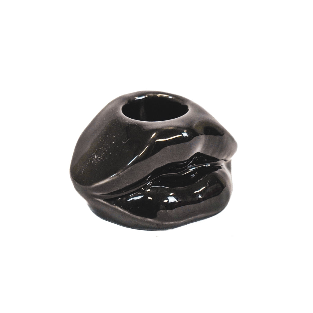 HV Lips Don't Lie Candleholder - Black -7x5,5x4cm