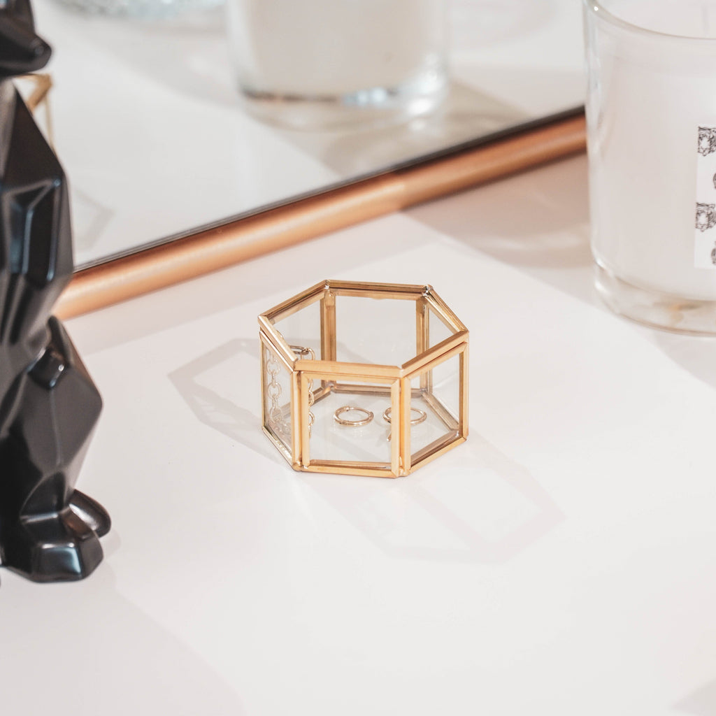 HV Storage Box - Gold - Hexagon - 6x5,5x3,5cm