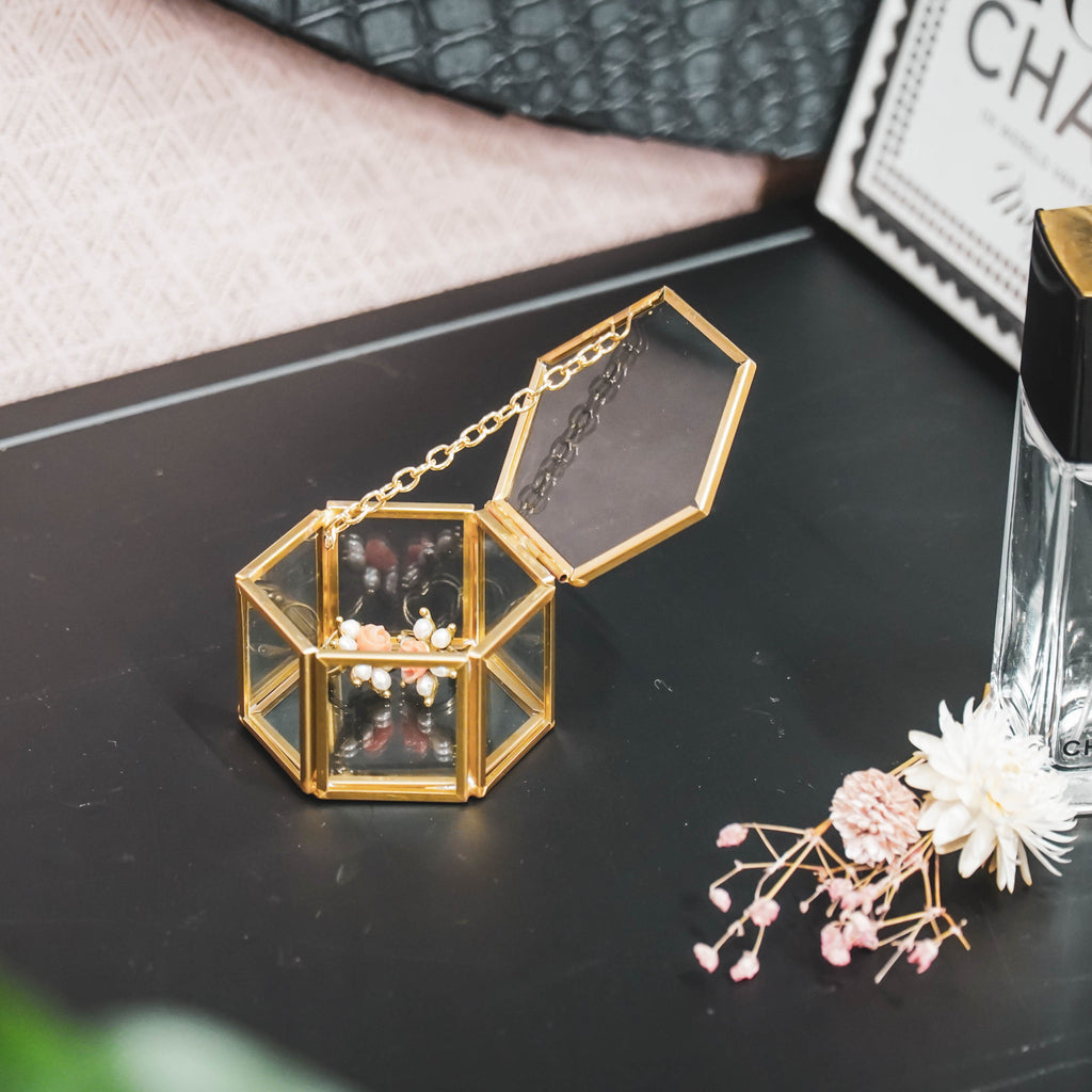 HV Storage Box - Gold - Hexagon - 6x5,5x3,5cm
