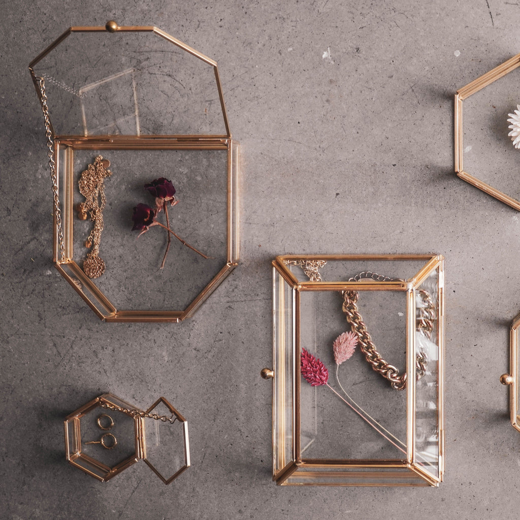 HV Storage Box - Gold - Hexagon - 6x5,5x3,5cm