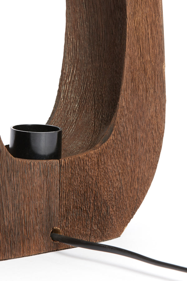 Table lamp 24x8x30 cm KELAFO wood chocolate brown