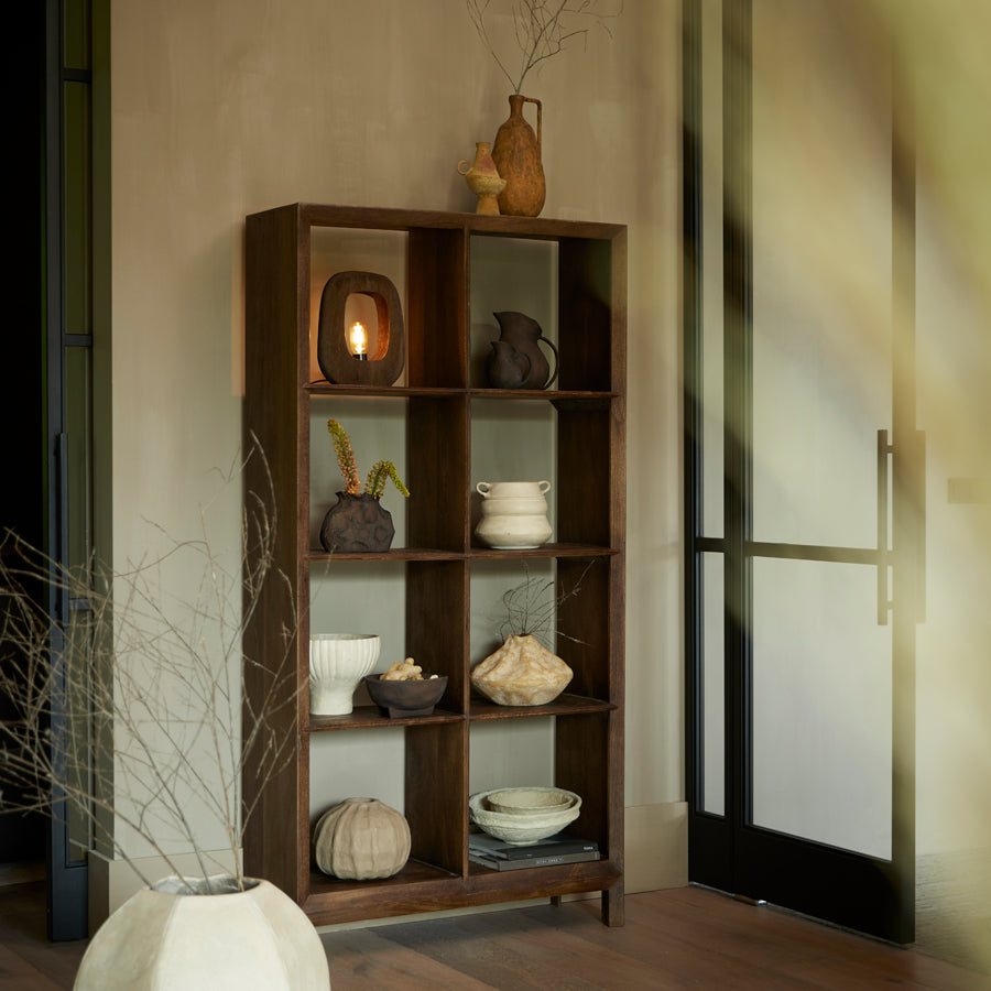 Table lamp 24x8x30 cm KELAFO wood chocolate brown