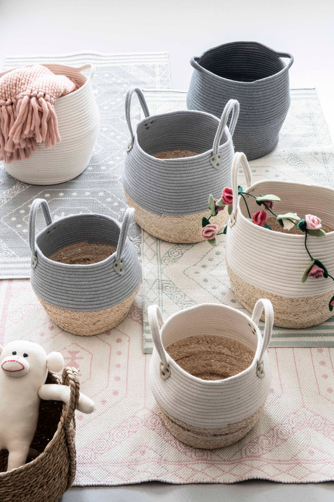 Kori mand grijs/naturel set van 2