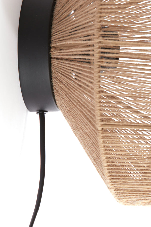 Wall lamp 31x31 cm LYRA natural+matt black