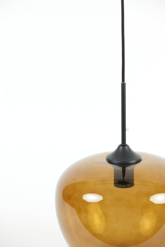 Hanging lamp 30x25 cm MAYSON glass brown+black