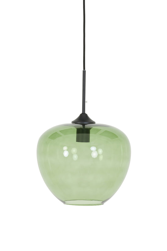 Hanging lamp 30x25 cm MAYSON glass green+matt black