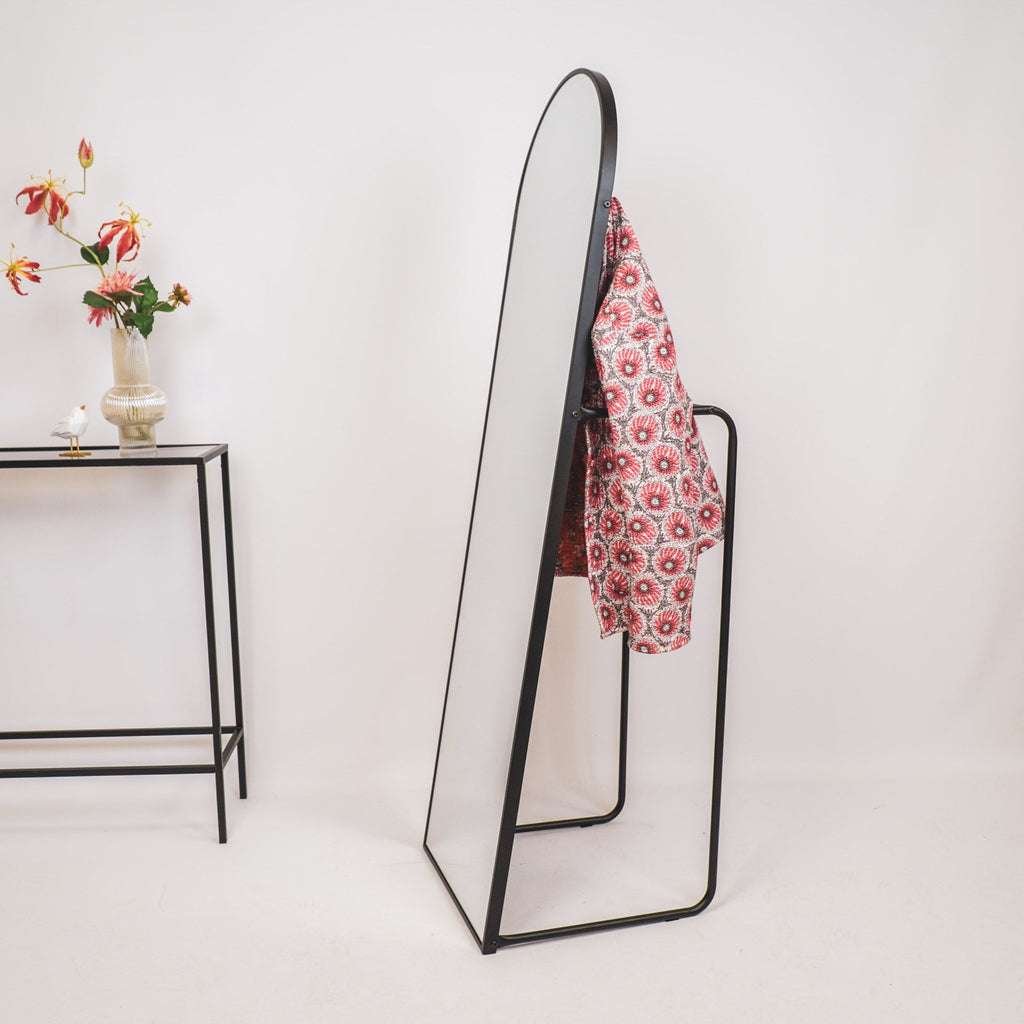 Mirror - Pass Mirror+Clothrack - Metal - Black - 45x43x150cm