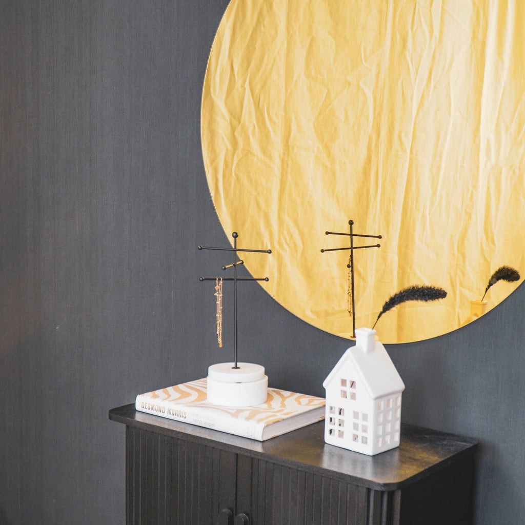 Mirror - Round - Golden Glass - 80x1x80cm