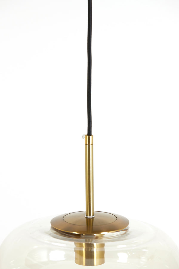 Hanging lamp 30x37 cm MISTY glass amber+gold
