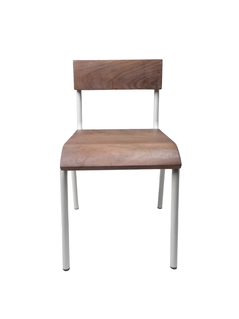 Original stoeltje walnut pearle white per 2 stuks