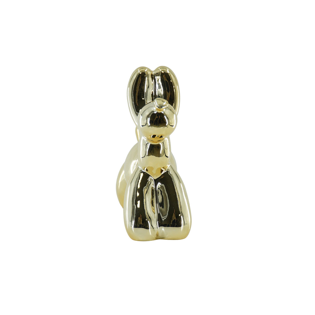Ornament- Money Bank Balloon Dog- Ceramics- Gold-17x7x17cm