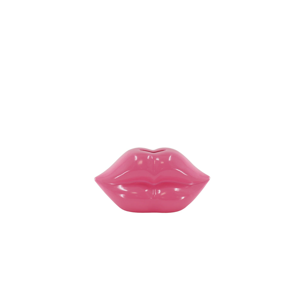 Ornament- Money Bank - Lip - Ceramics- Fluor Pink -15x8x8cm