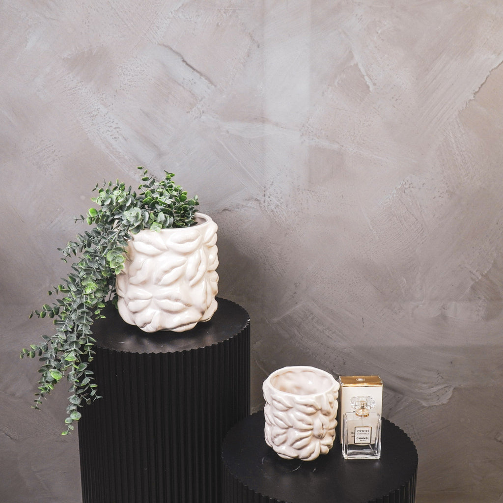 Pot - Kisses - Ceramics - Beige -11x11x11,5cm