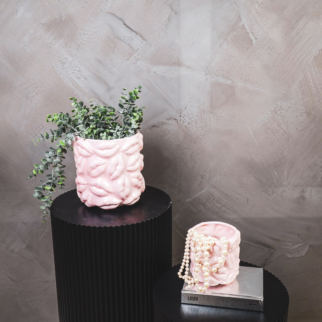Pot - Kisses - Ceramics - Light Pink - 17,5x17,5x17,5cm