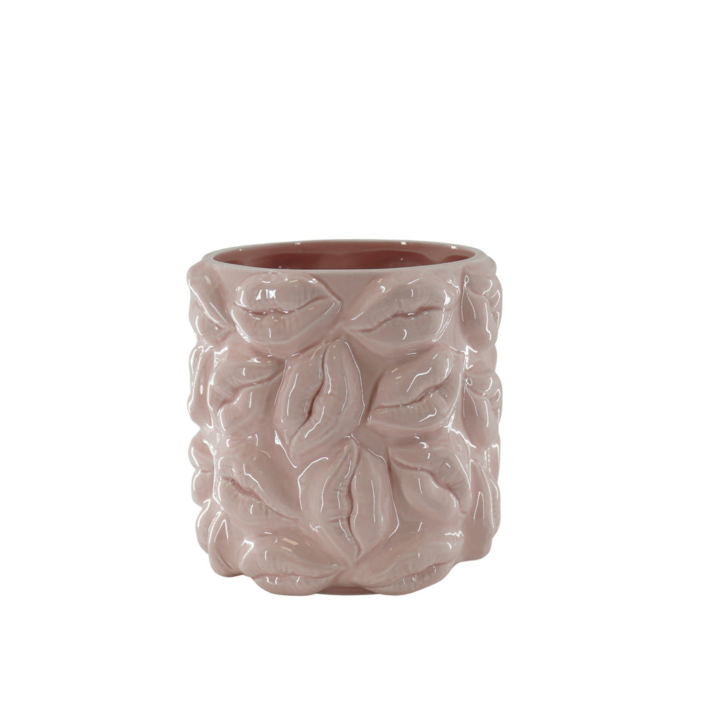 Pot - Kisses - Ceramics - Light Pink - 17,5x17,5x17,5cm