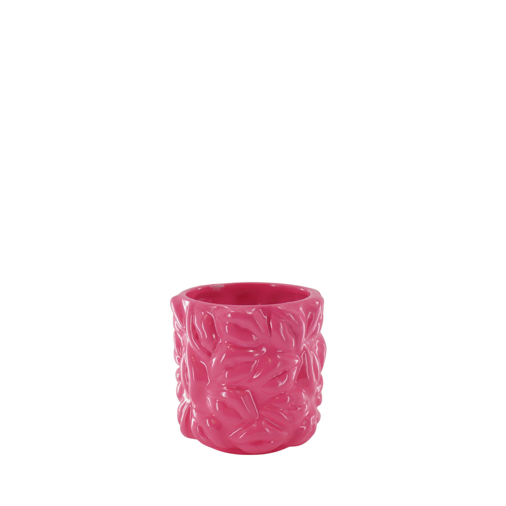 Pot - Kisses - Ceramics - Neon Pink - 11x11x11,5cm
