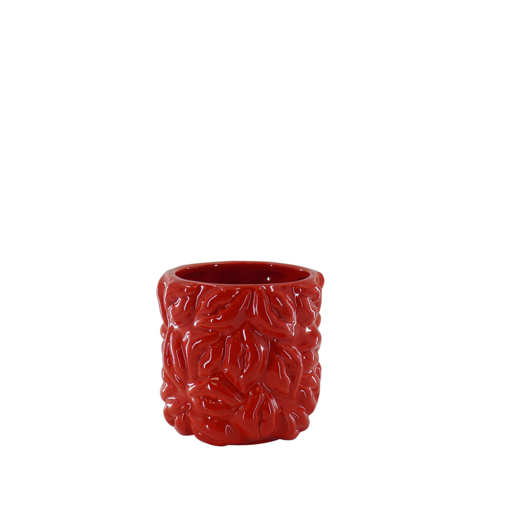 Pot - Kisses - Ceramics - Red - 11x11x11,5cm