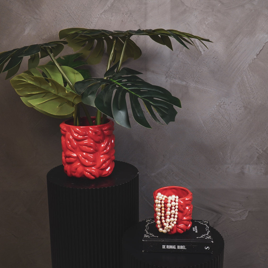 Pot - Kisses - Ceramics - Red - 17,5x17,5x17,5cm