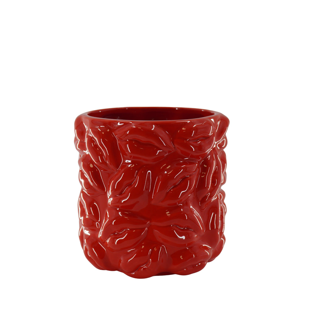Pot - Kisses - Ceramics - Red - 17,5x17,5x17,5cm