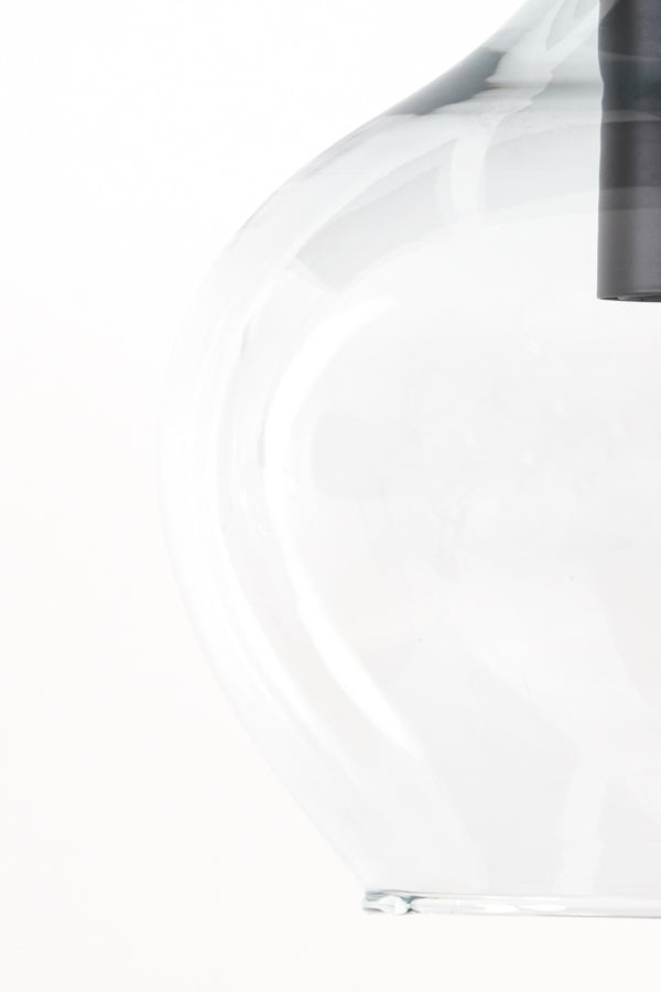 Hanging lamp 5L 104x20x120 cm RAKEL matt black+clear
