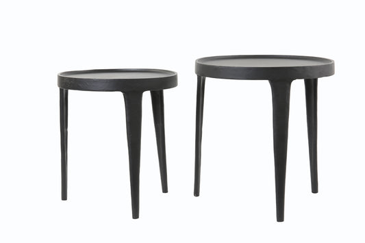 Side table S/2 37x41+43x45,5 cm TOBIAS black