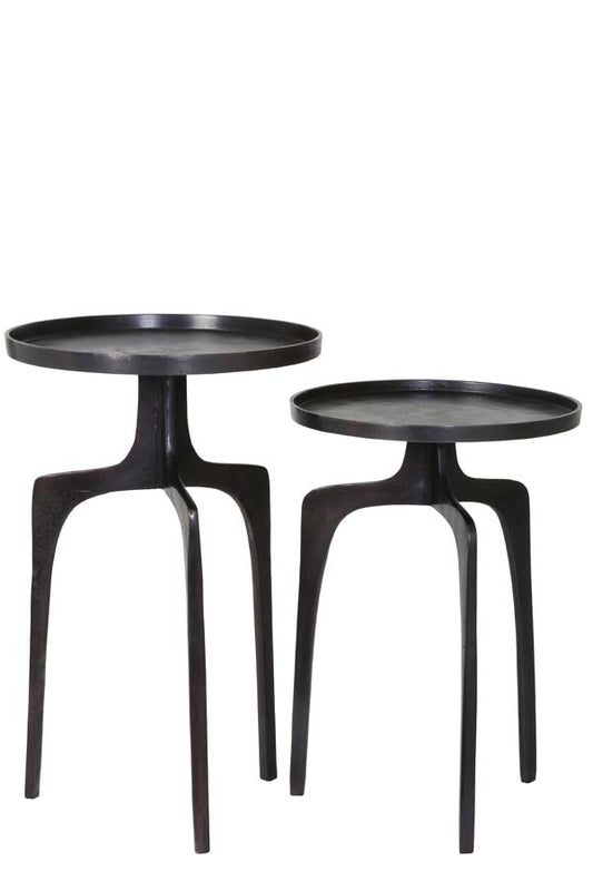 Side table S/2 38x54+41x63 cm PANO dark bronze
