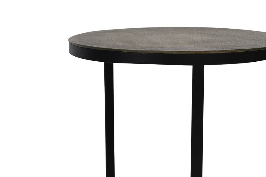 Side table S/2 41x46+49x52 cm TRELO antique bronze-black