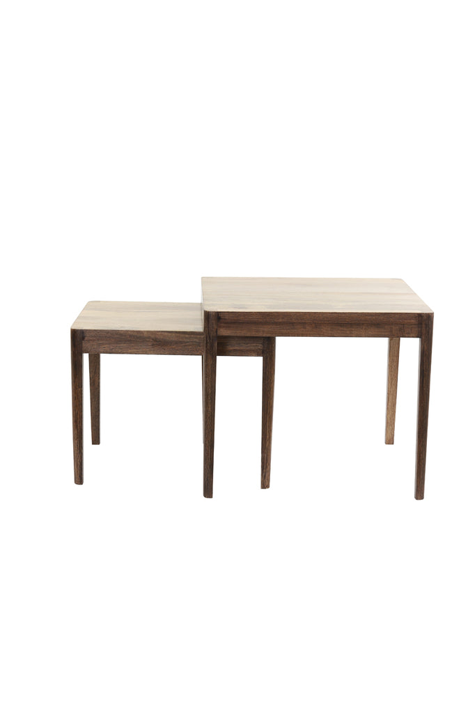 Side table S/2 46x38x36+50x50x42 cm STIJN wood brown