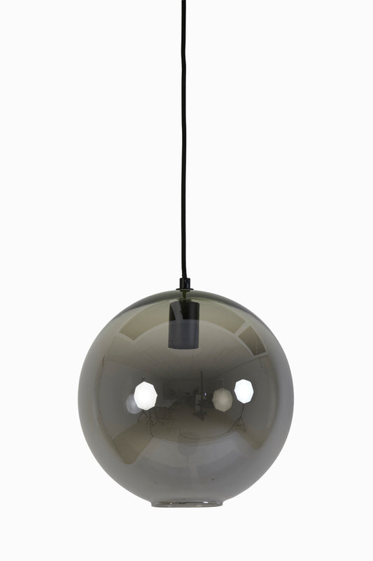 Hanging lamp 30x28 cm SUBAR matt black+smoked glass
